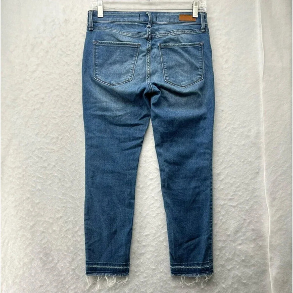 Abercrombie & Fitch Jeans Women's Sz 25 Blue Harper Ankle Cropped Raw Hem Denim - Picture 2 of 12